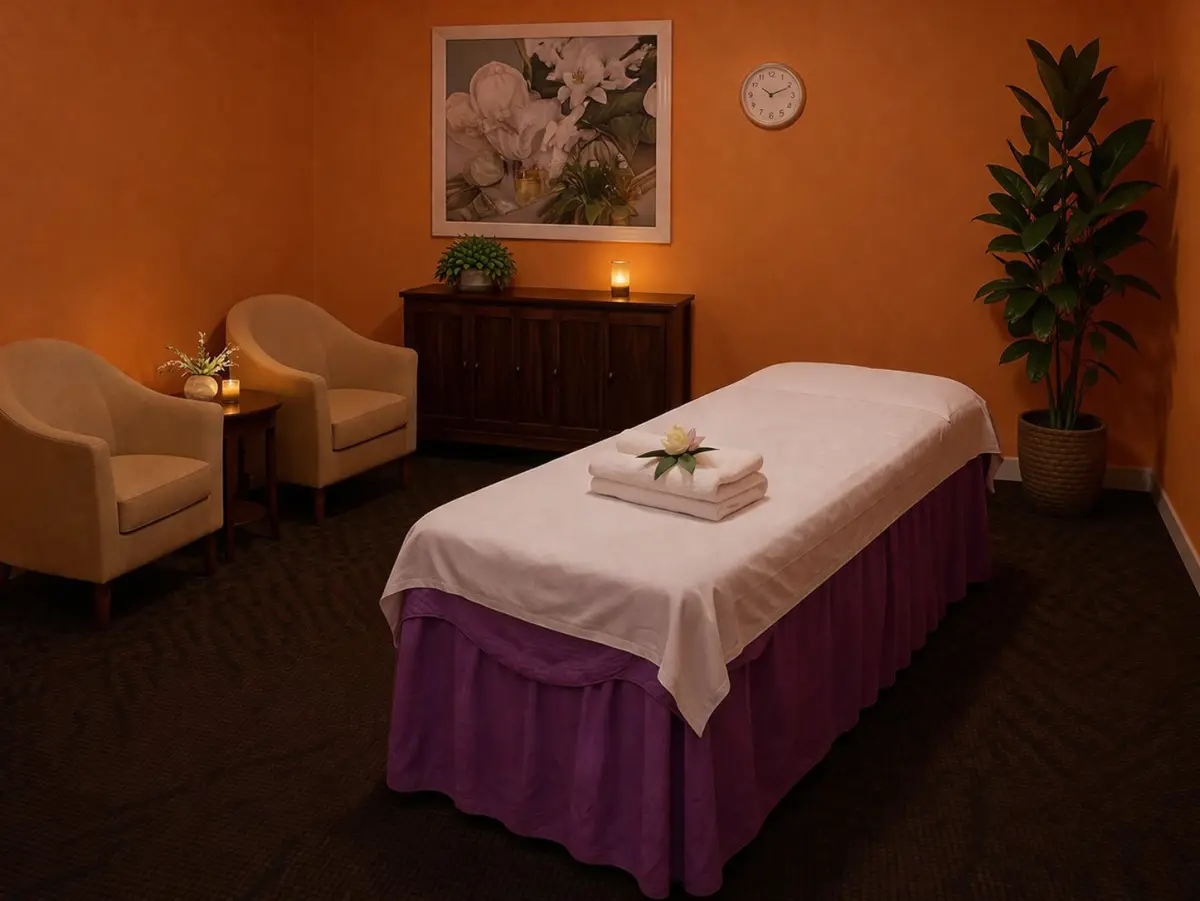 Cozy massage room interior